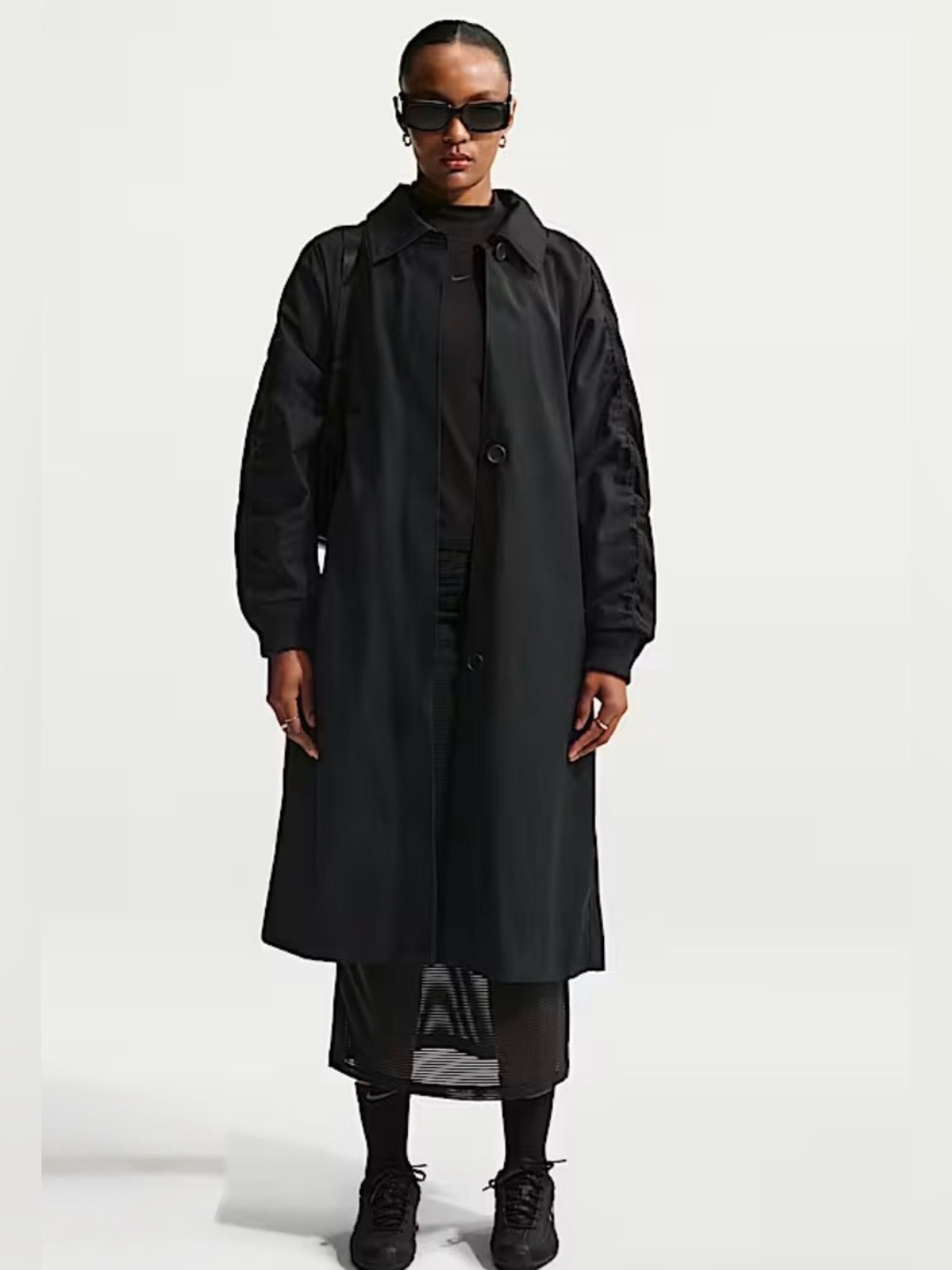 210$ Nike Sportswear women's oversized trench coat Size S With Zipper Pockets